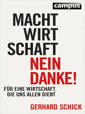 cover image of Machtwirtschaft--nein danke!